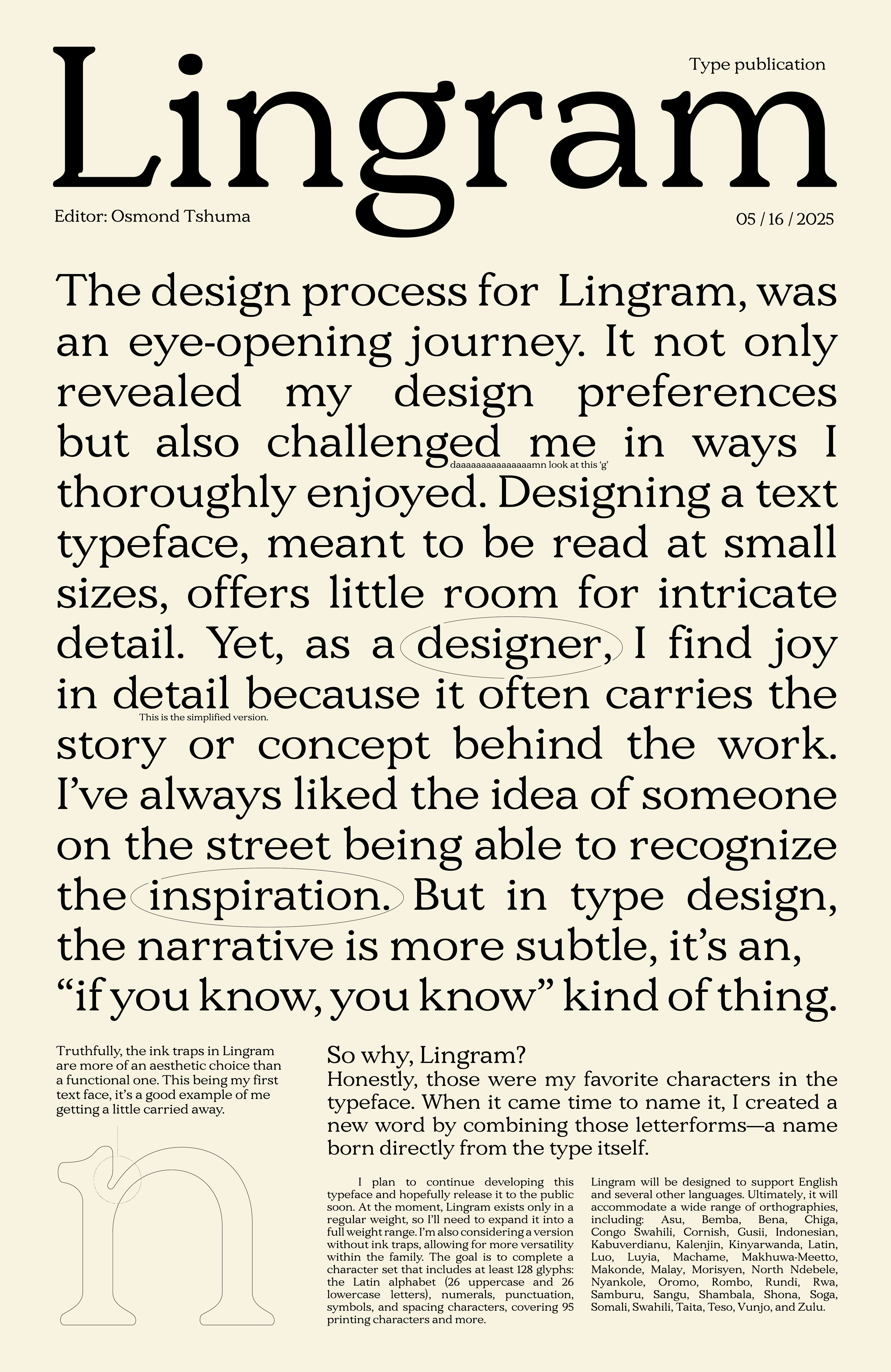 Lingram Typeface speciman Poster